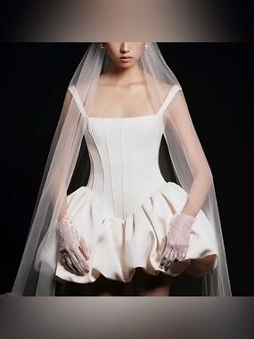 Huong Boutique NEW Corset Mini Dress Bubble Skirt Wedding Formal